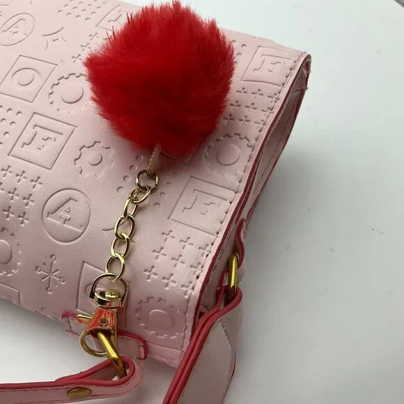 FAO Schwarz girl Glamour Go Designer Purse Embossed Logo print & bag charm - Picture 16 of 16